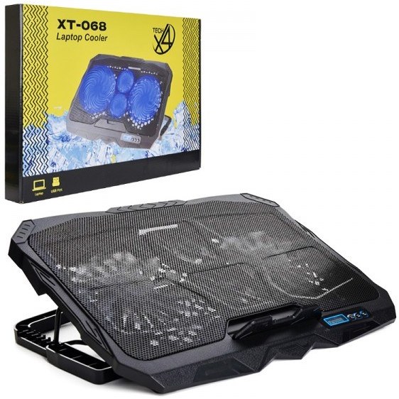 پایه خنک‌کننده لپ‌تاپ X4Tech مدل XT068 با ۴ فن و نمایشگر دیجیتال